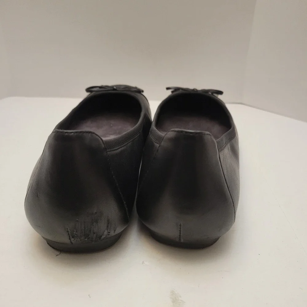Vionic Minna Ballet Flats Women's Size 9.5‎ Flexible Black Leather Slip On Shoes